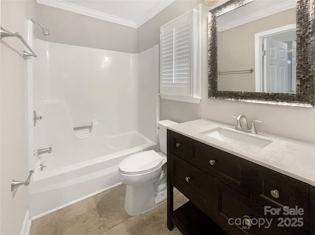 27 Quayside Ct, Clover, SC 29710 - bathroom featuring ornamental molding, vanity, and shower / bathtub combination