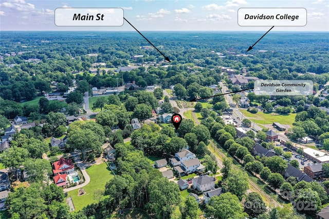 504 Potts St, Davidson, NC 28036 - aerial view of a heavily wooded area