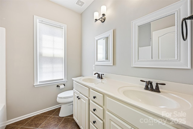 646 Quicksilver Trl Unit 183, Fort Mill, SC 29708 - bathroom with plenty of natural light, double vanity, tile patterned flooring, and a bathtub