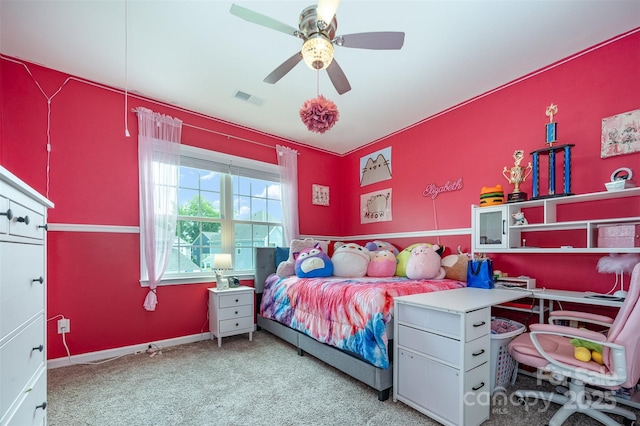 2960 Haley Cir, Davidson, NC 28036 - carpeted bedroom with a ceiling fan