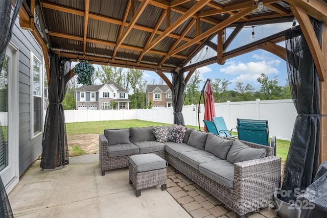 2960 Haley Cir, Davidson, NC 28036 - fenced backyard featuring outdoor lounge area and a patio area