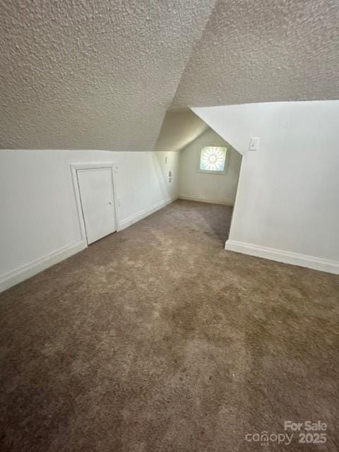743 S College Ave, Newton, NC 28658 - bonus room with a textured ceiling, carpet floors, and vaulted ceiling