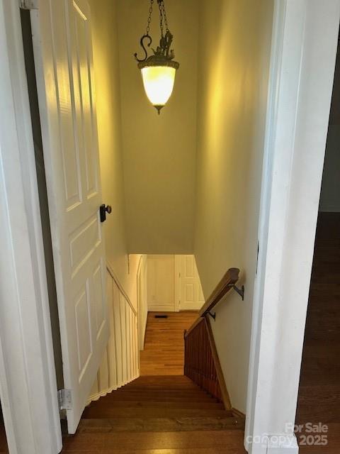 743 S College Ave, Newton, NC 28658 - stairs with wood finished floors