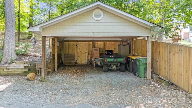 208 Island View Rd, Mount Holly, NC 28120 - garage featuring a carport