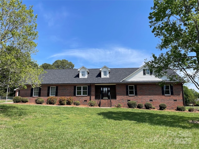 2515 Myra Ln, Lincolnton, NC 28092 - view of front of home with a front yard, brick siding, and roof with shingles