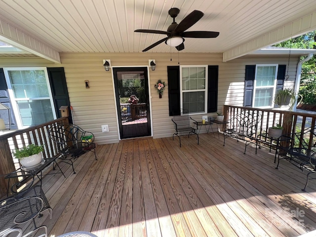 5550 Hillsdale St, Fort Lawn, SC 29714 - wooden terrace featuring a ceiling fan