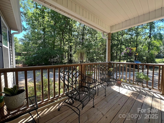 5550 Hillsdale St, Fort Lawn, SC 29714 - wooden terrace with view of scattered trees