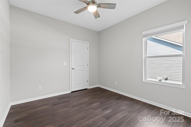 18568 Mainsail Ct, Lancaster, SC 29720 - spare room featuring dark wood-style flooring and ceiling fan