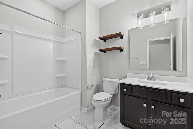 18568 Mainsail Ct, Lancaster, SC 29720 - bathroom with vanity, marble look tiles, and bathtub / shower combination