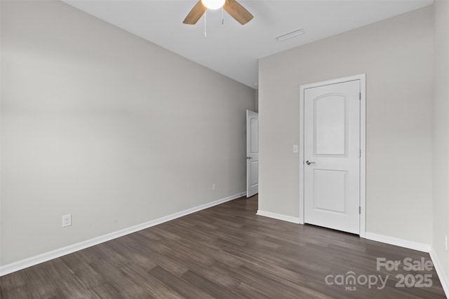 18568 Mainsail Ct, Lancaster, SC 29720 - unfurnished bedroom featuring dark wood-type flooring and a ceiling fan