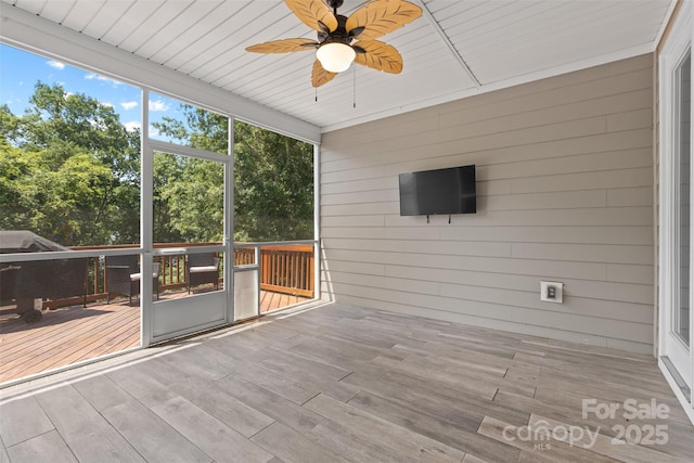 18568 Mainsail Ct, Lancaster, SC 29720 - unfurnished sunroom featuring ceiling fan