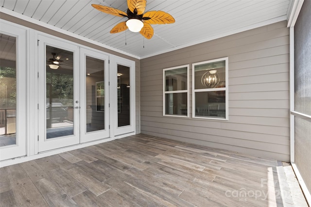 18568 Mainsail Ct, Lancaster, SC 29720 - unfurnished sunroom featuring french doors and a ceiling fan