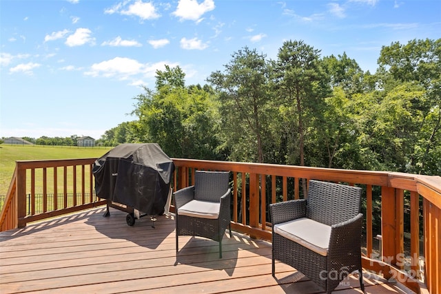 18568 Mainsail Ct, Lancaster, SC 29720 - wooden deck featuring area for grilling and a yard