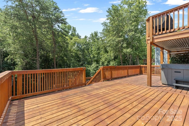 18568 Mainsail Ct, Lancaster, SC 29720 - wooden terrace featuring a hot tub