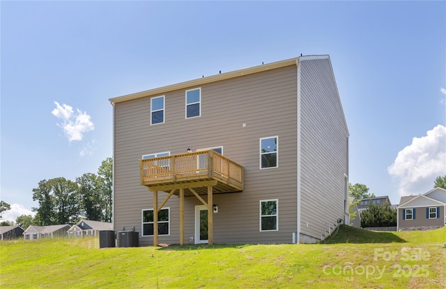 119 Rustling Waters Dr, Mooresville, NC 28117 - rear view of property with a yard and a wooden deck