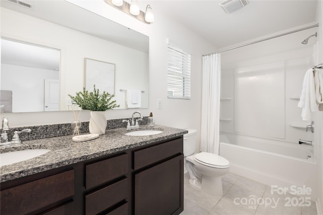 12548 Gotland Rd Unit 327, Midland, NC 28107 - bathroom with double vanity, tile patterned flooring, and shower / bath combination with curtain