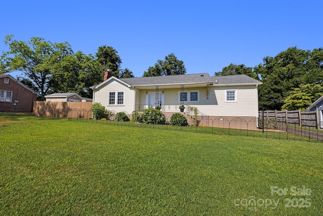 268 Oakland Rd, Spindale, NC 28160 - ranch-style home featuring a fenced backyard and a chimney