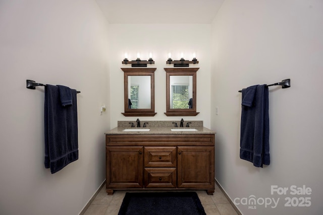 3595 Lake Bluff Dr, Sherrills Ford, NC 28673 - full bath with tile patterned flooring and double vanity