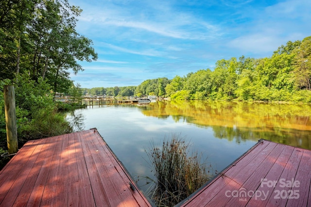 3595 Lake Bluff Dr, Sherrills Ford, NC 28673 - dock area featuring a water view and a forest view