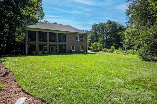 3595 Lake Bluff Dr, Sherrills Ford, NC 28673 - back of house featuring a lawn