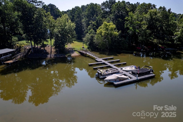 3595 Lake Bluff Dr, Sherrills Ford, NC 28673 - dock area with a water view and a forest view