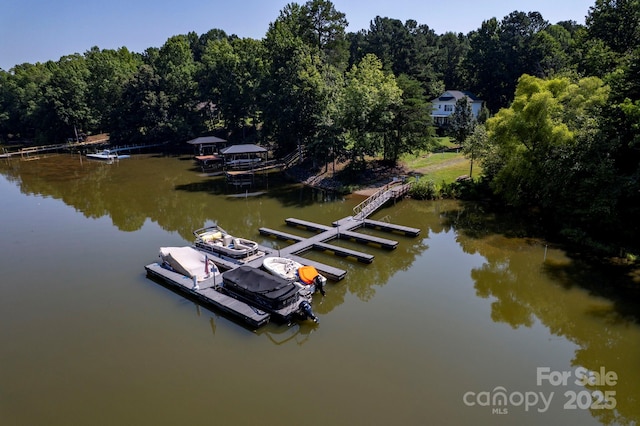3595 Lake Bluff Dr, Sherrills Ford, NC 28673 - dock featuring a water view and a view of trees