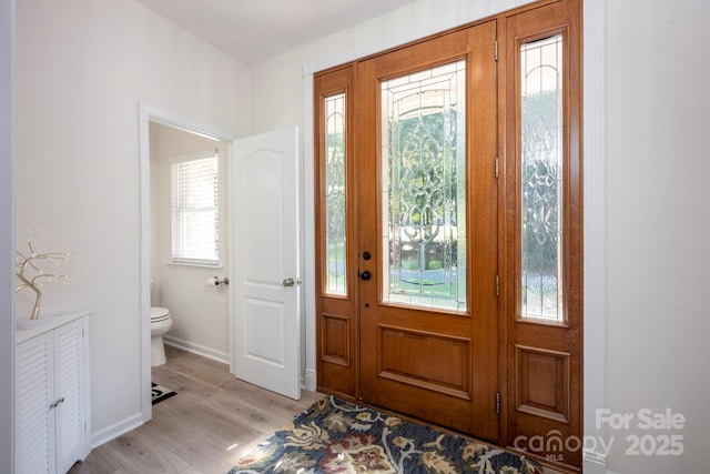 3595 Lake Bluff Dr, Sherrills Ford, NC 28673 - entryway featuring light wood-style flooring and baseboards