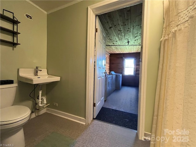 820 Suncrest Orchard Rd, North Wilkesboro, NC 28659 - bathroom with a sink and crown molding
