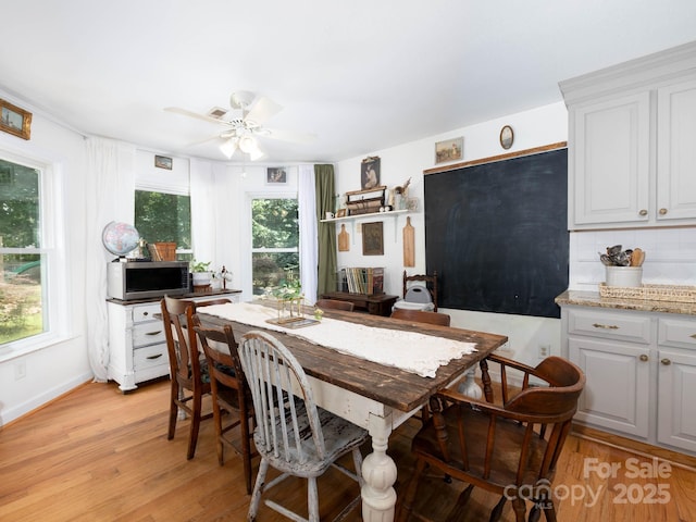 170 Eagle Dr, Salisbury, NC 28144 - dining room featuring light wood-style floors and ceiling fan