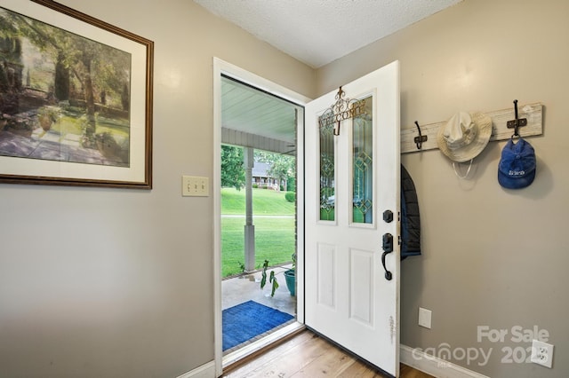 5172 Butner Dr, Hickory, NC 28602 - entryway featuring wood finished floors and a textured ceiling