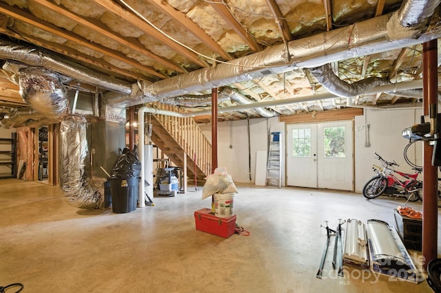 5172 Butner Dr, Hickory, NC 28602 - below grade area with stairway and gas water heater