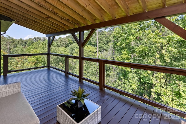 11 S Pine Dr, Weaverville, NC 28787 - wooden terrace featuring a forest view