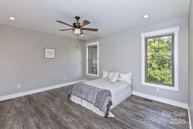 11 S Pine Dr, Weaverville, NC 28787 - bedroom with wood finished floors, recessed lighting, and a ceiling fan