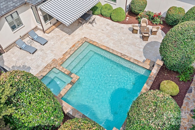 114 Thurstons Way, Mooresville, NC 28117 - view of pool with a pool with connected hot tub and a patio area
