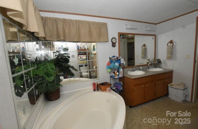 4854 Elk Ct, Morganton, NC 28655 - full bath featuring vanity, ornamental molding, and a bath
