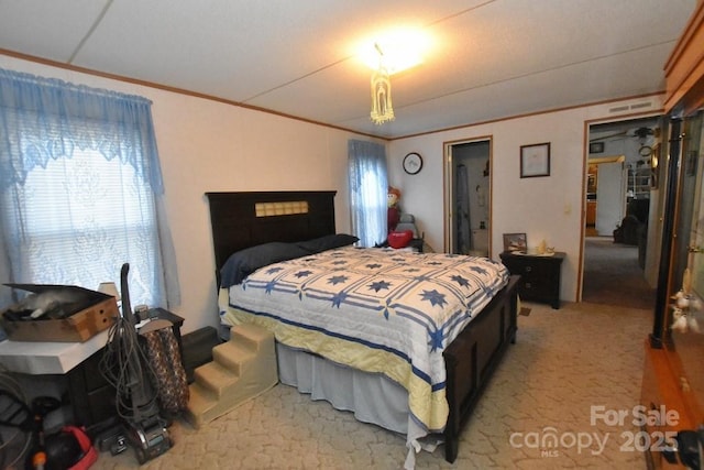 4854 Elk Ct, Morganton, NC 28655 - bedroom featuring ornamental molding and light colored carpet