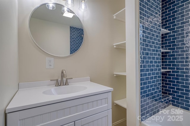 835 Vine Arden Rd, Morganton, NC 28655 - bathroom featuring tiled shower and vanity