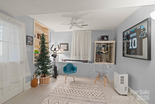 747 9th St NW, Hickory, NC 28601 - home office featuring ceiling fan and crown molding