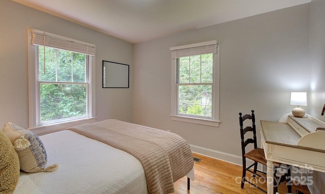 207 Buncombe St, Hendersonville, NC 28739 - bedroom featuring multiple windows and light wood-type flooring