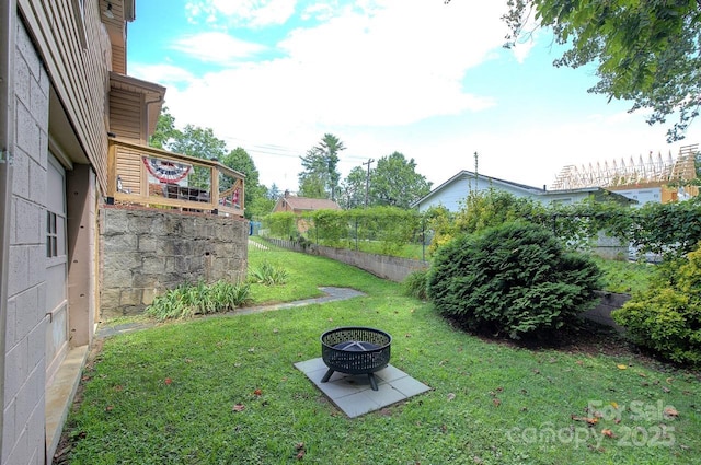 207 Buncombe St, Hendersonville, NC 28739 - fenced backyard with an outdoor fire pit