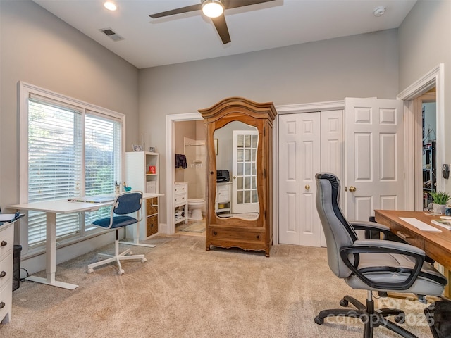 17709 Sedona Way, Cornelius, NC 28031 - office featuring light carpet and a ceiling fan