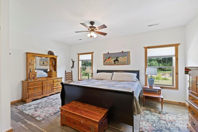 442 Blantyre Church Rd, Horse Shoe, NC 28742 - bedroom featuring wood finished floors and a ceiling fan