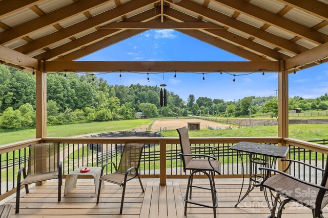442 Blantyre Church Rd, Horse Shoe, NC 28742 - wooden terrace featuring view of scattered trees