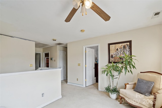 11440 Lamoille Ln, Charlotte, NC 28278 - sitting room featuring light colored carpet and a ceiling fan
