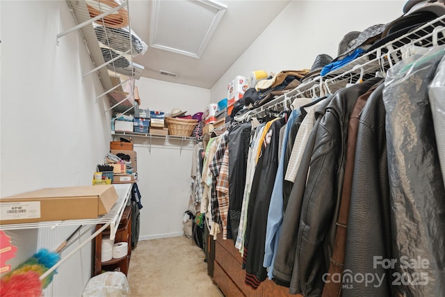 11440 Lamoille Ln, Charlotte, NC 28278 - walk in closet with carpet and attic access