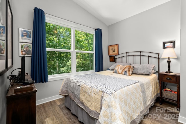 211 Summer St, Swannanoa, NC 28778 - bedroom featuring vaulted ceiling and wood finished floors