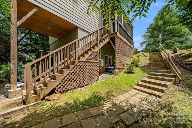 211 Summer St, Swannanoa, NC 28778 - view of property exterior featuring stairway