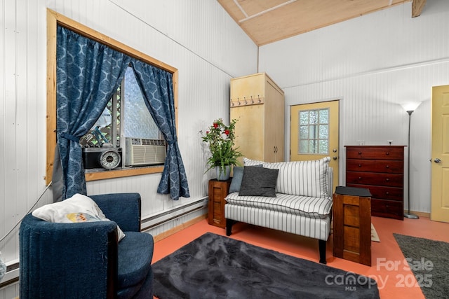 211 Summer St, Swannanoa, NC 28778 - living area with a baseboard radiator and plenty of natural light