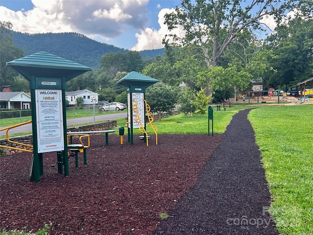 211 Summer St, Swannanoa, NC 28778 - communal playground featuring a mountain view and a lawn