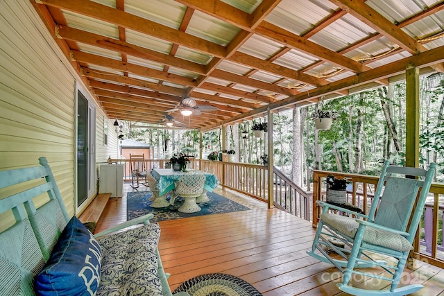 20 Jessica Ln, Barnardsville, NC 28709 - deck featuring outdoor dining area and a ceiling fan